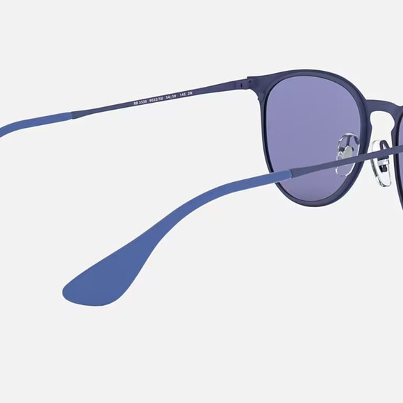 NEW Ray-Ban RB3539 Erika Metal Sunglasses Matte Blue/Blue Light Grey Mirror - Picture 5 of 16
